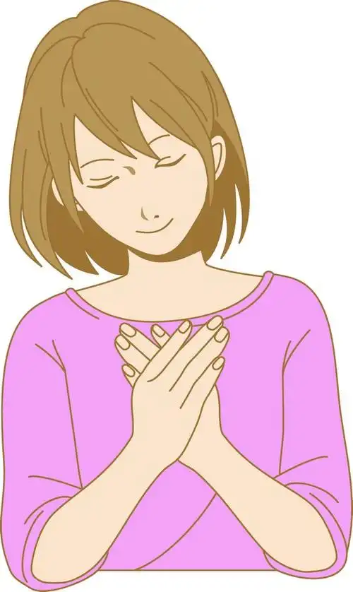 双手合十女孩作品由矢量人物设计师eikpa上传,文件格式为 eps,建议