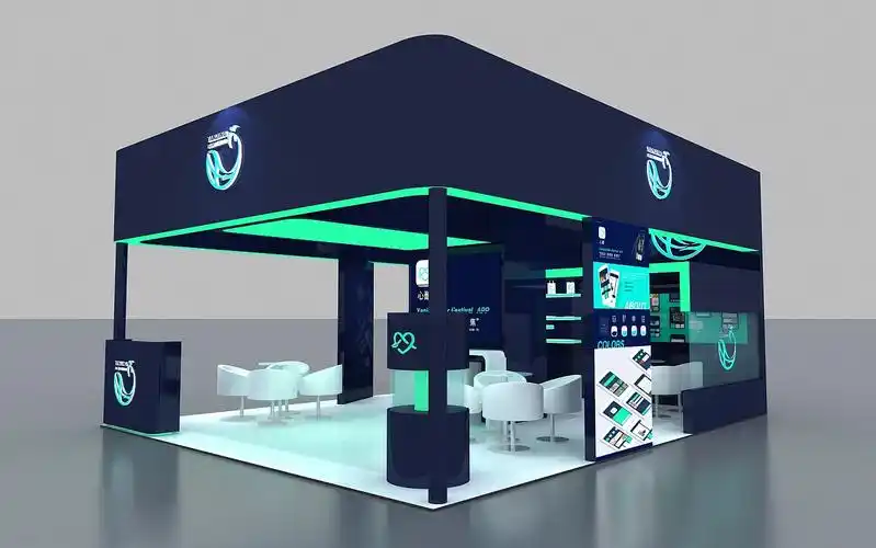 燕京app科技展位设计3d效果图