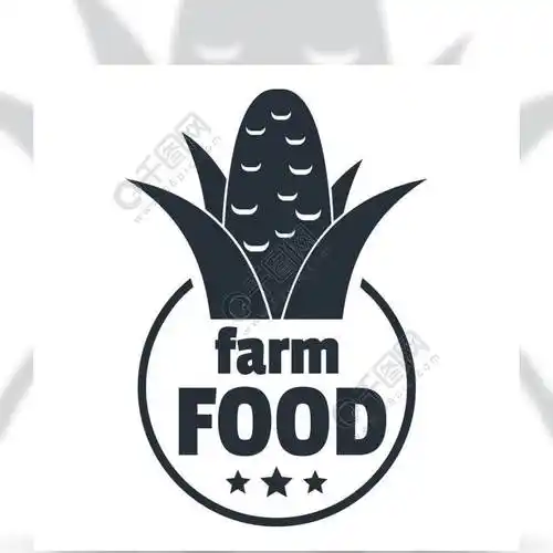 背景网络设计的传染媒介商标的简单的例证隔绝的农场食品标志简约风格