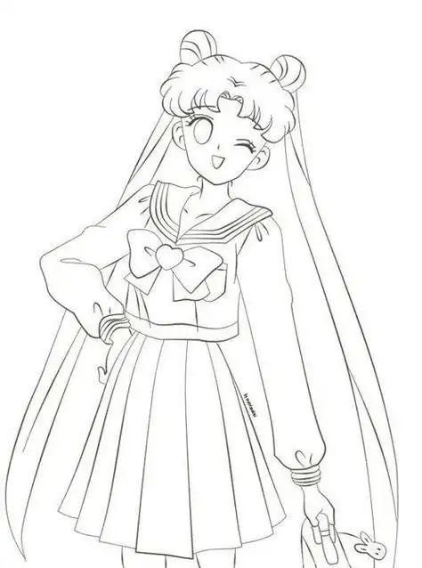 卡通美少女简笔画全身