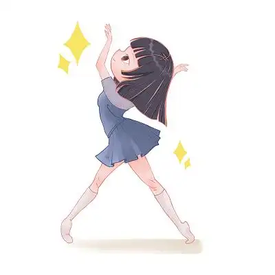 跳舞女孩清新卡通儿童动漫png素材舞蹈女孩元素