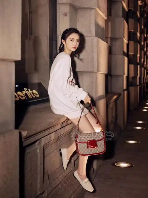 倪妮同款gucci古驰1955马衔扣手袋单肩包手拎包602204红色马鞍包真假