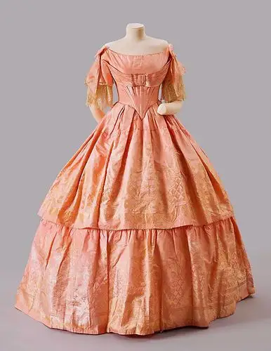 维多利亚时代(1850s—1860s)粉色晚装