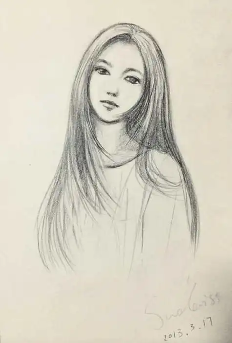 女生自画像的简笔画