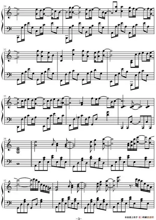 可惜没如果 - 钢琴谱 - 歌谱简谱大全