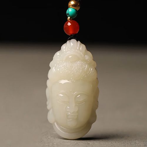 皇家天选 新疆和田玉观音佛头吊坠观世音菩萨玉坠挂坠男佛像平安玉石
