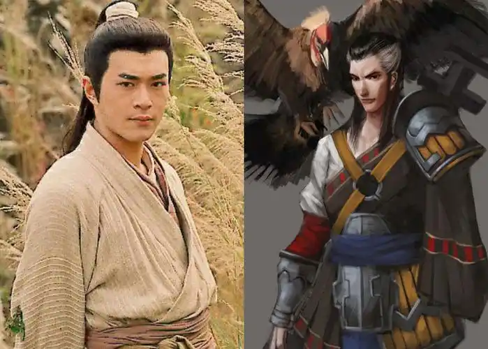 左图为影视剧中人物原型 右图为《侠义世界》中的杨过