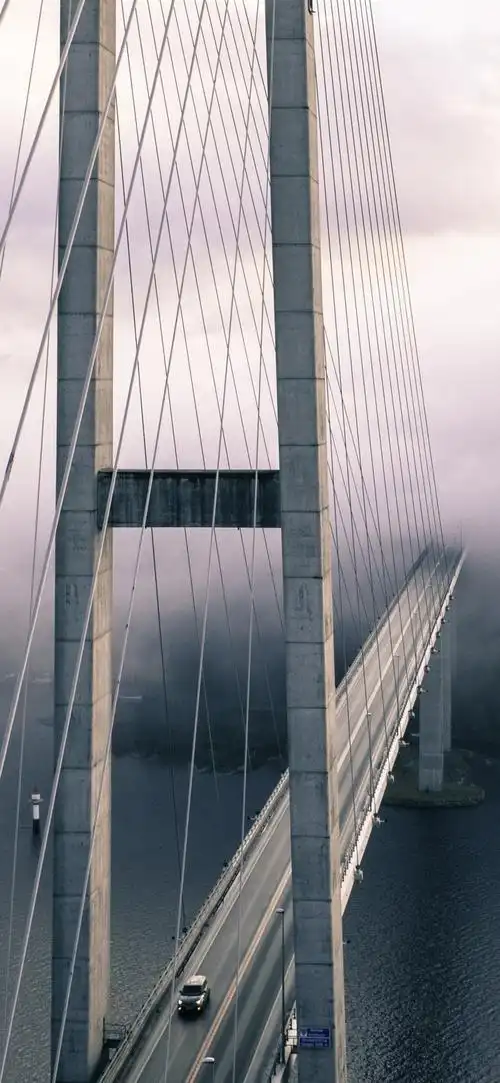 壁纸 桥,链,高度,河,雾,早晨 3840x2160 uhd 4k 高清壁纸, 图片, 照片