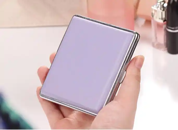 双枪烟盒20支装便携式翻盖随身烟盒pu皮香菸盒子男女个性创意彩金属烟