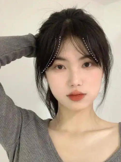 法式八字刘海圆脸女孩福音修脸一绝