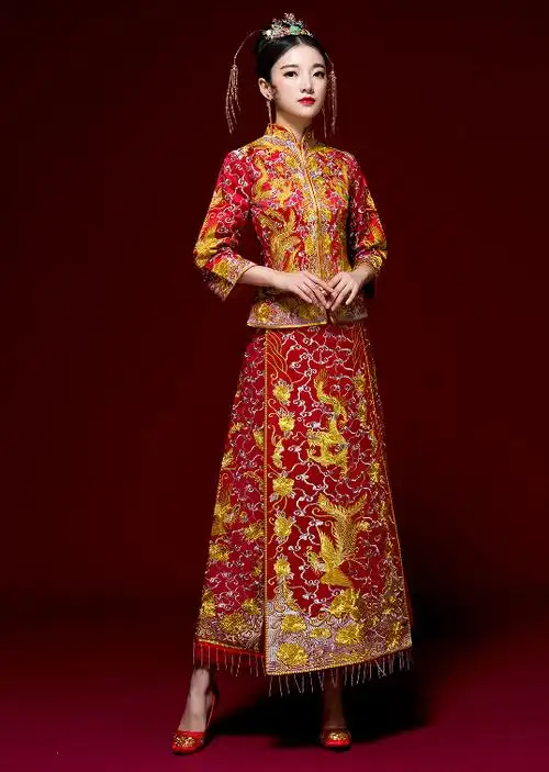 唐装结婚礼服龙凤褂款式1