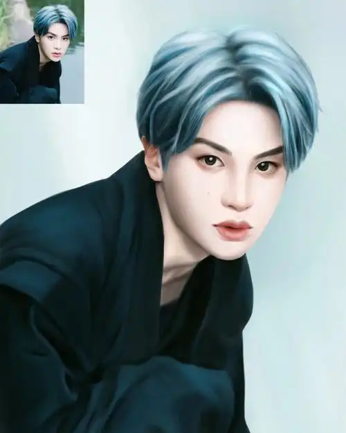 羡慕放暑假的朋友们#手绘头像  #厚涂人像  #画画打卡  #黄明昊