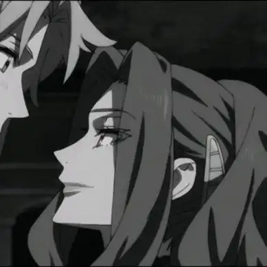 丧系情侣头像动漫黑白高清黑白色的丧系情侣头像动漫图片