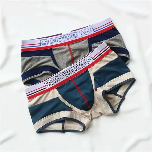 欧美英伦风男士超低腰时尚性感潮男士纯棉内裤男式休闲平角四角裤