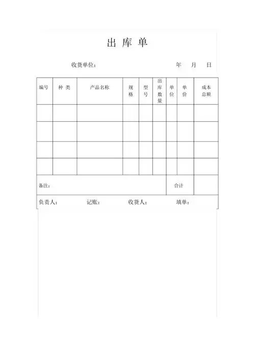 出库单表格样式