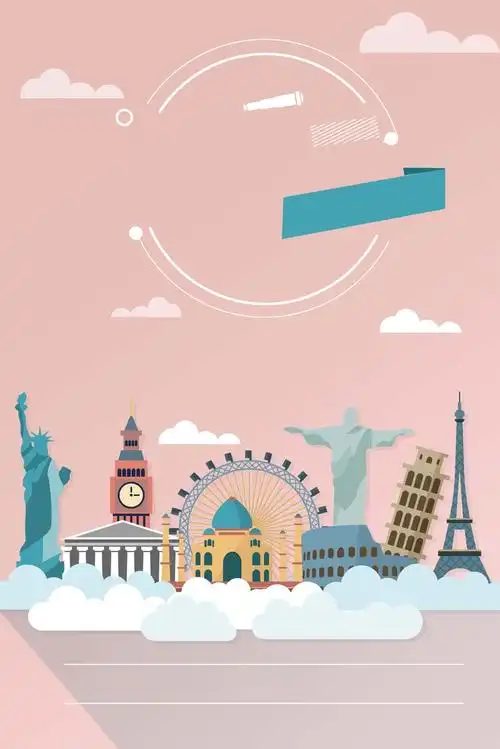 卡通手绘旅游促销海报背景