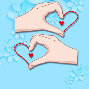 单手比心情侣t恤图案贴热转印纸烫画贴柯式烫画a级过粉装饰贴花