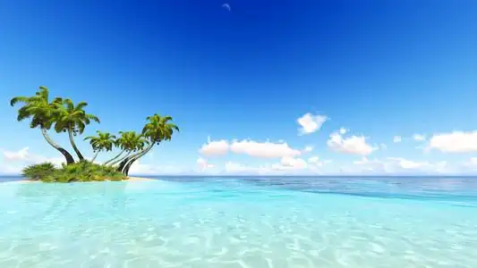 珊瑚岛屿海 3d 渲染照片