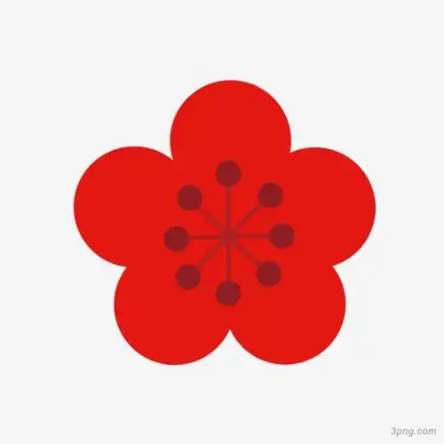 卡通手绘红色梅花图案