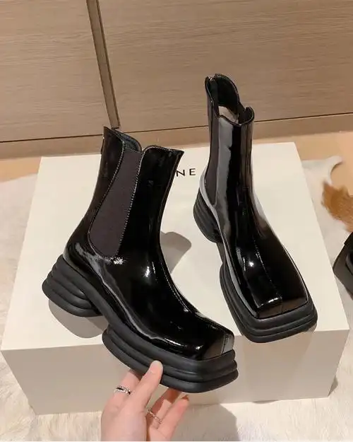 超酷秋季短靴法式小众款式