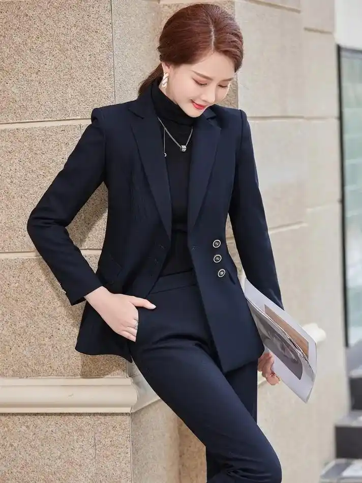 女士西装套装 #职业套装女 #西装套装两件套 #面料柔软舒 - 抖音