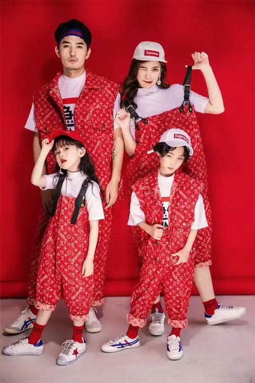 新款影楼亲子摄影服儿童写真服装一家四口全家福艺术拍照写真衣服