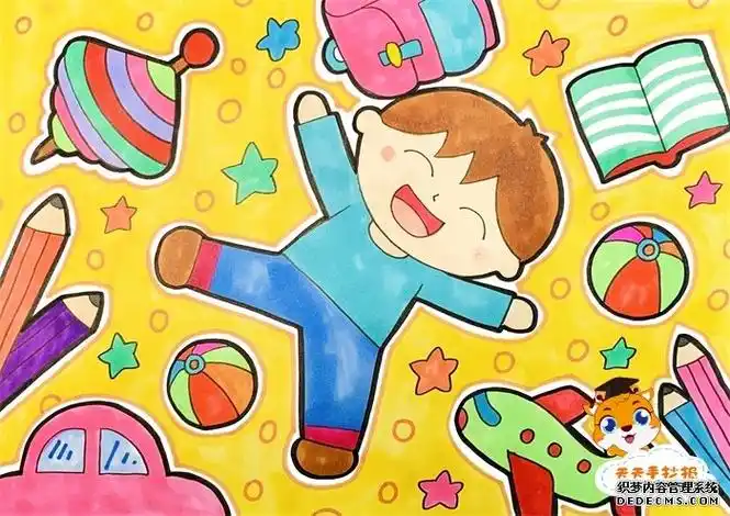 小学生校园儿童画绘画作品图片大全,精选海量文明校园绘画教程素材模