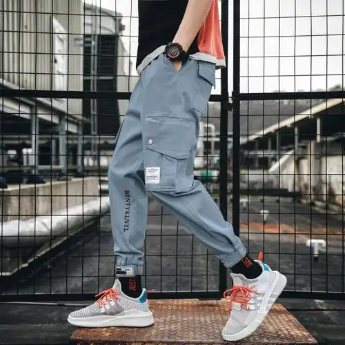 春夏时尚休闲运动工装裤男 青春潮流男裤时尚工装百搭束脚裤