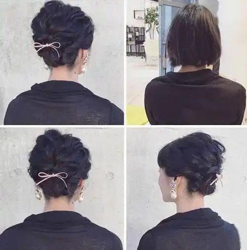 短发也能盘出女神气质发型