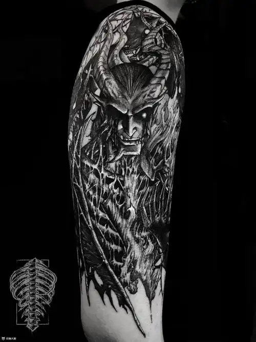 路西法_纹身图案手稿图片_困树的纹身作品集
