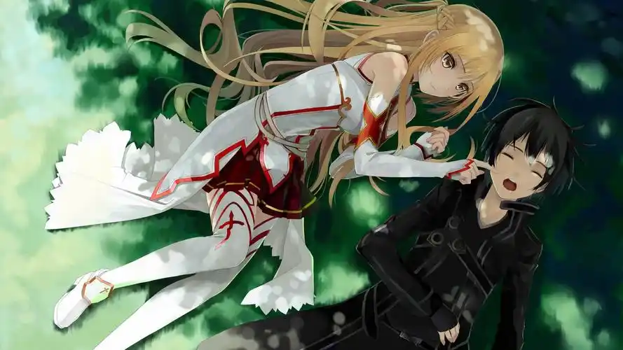 《刀剑神域》动漫情侣高清桌面壁纸_卡通动漫_壁纸下载_美桌网