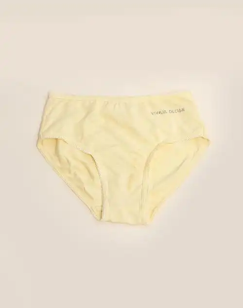 女童淡黄色简约三角内裤