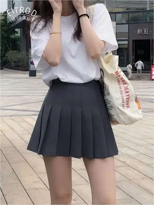 (加长 安全裤 拉链 纽扣)百褶裙jk制服裙子半身裙春夏季短裙秋 - 17网