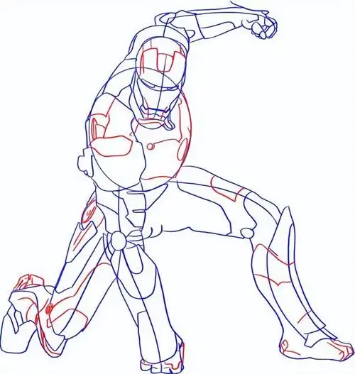 共85张(第16张)漫威人物钢铁侠线稿图片反浩克机甲铅笔画钢铁侠简笔画