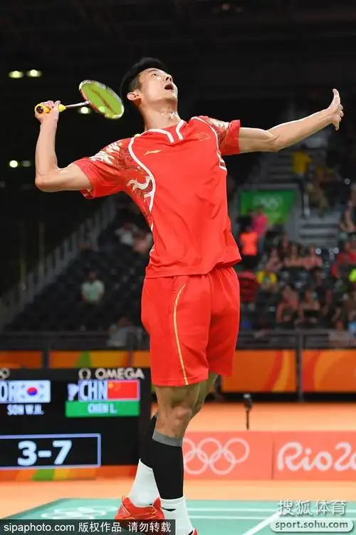 组图:羽球男单谌龙胜孙完虎进四强 大跨步接球