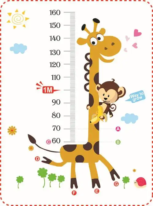 儿童身高尺贴 厂家供应淘宝爆款长颈鹿墙贴(现货)