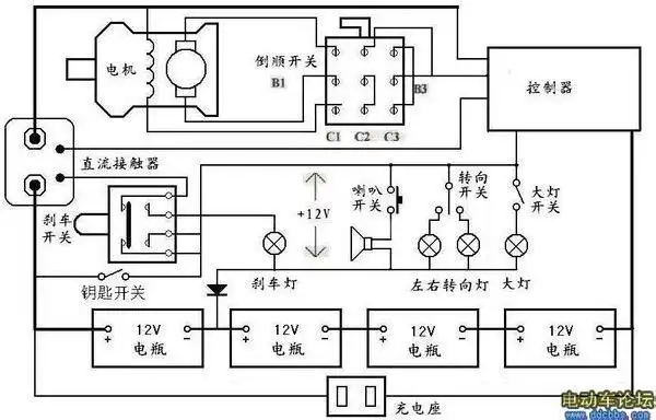 电动三轮电路图详解?