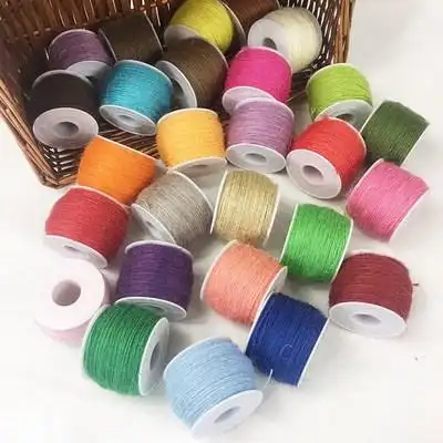 细麻绳 装饰绳麻线细编绳线diy手工24色彩色麻绳手编纳鞋底纯麻线