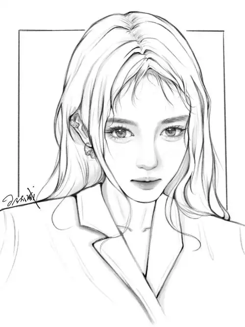 procreate线稿画个鞠婧祎