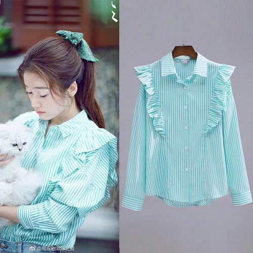 泡沫之夏明星张雪迎尹夏沫同款上衣韩版宽松2020百搭学生长袖衬衫