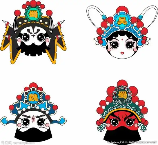 三国人物脸谱设计图__卡通设计_广告设计_设计图库_昵图网nipic.com