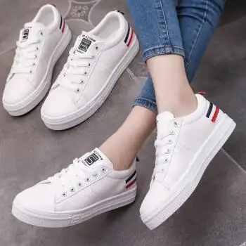 女鞋板鞋小白鞋女韩版百搭秋季原宿跑步休闲鞋运动鞋子潮 6618白色 39