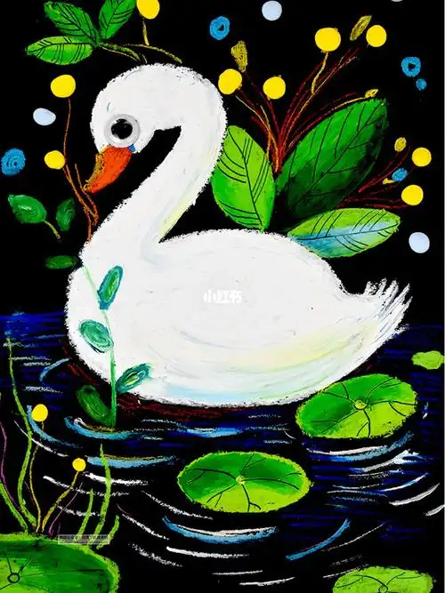 美丽的大白鹅46岁创意儿童美术