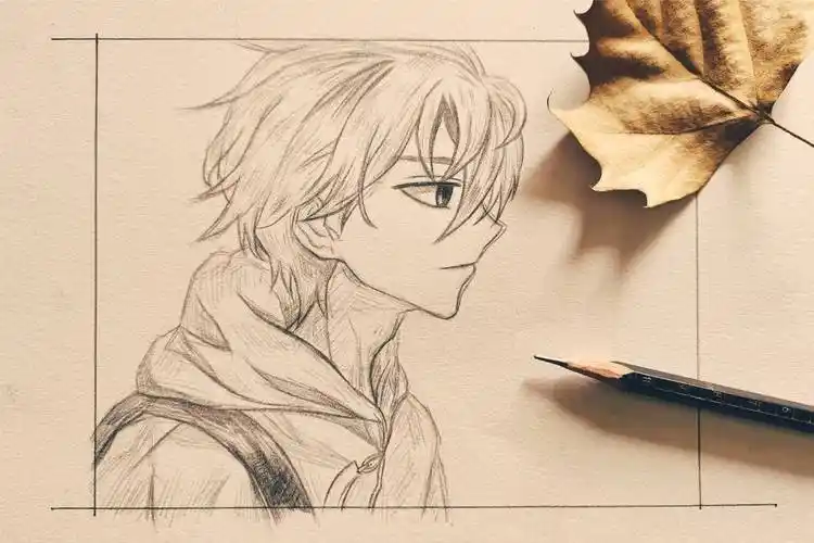 每日一画,这样画动漫男生侧脸是不是很简单?适合新手快来画画吧