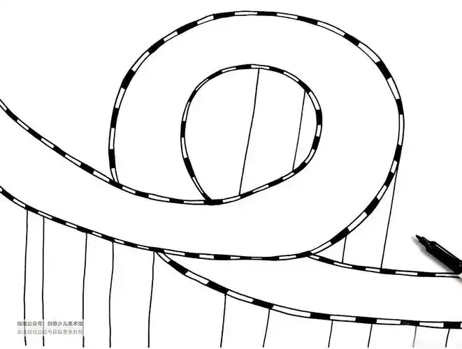 准备一张素描纸和记号笔 画出蜿蜒起伏的轨道和高高低低的支撑架