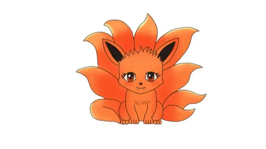 可爱的九尾狐怎么画卡通简笔画简笔画大全可爱火影忍者九尾怎么画简单