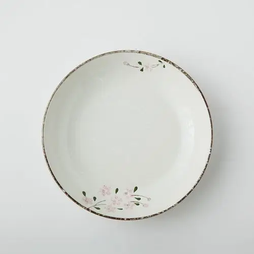 日式复古樱花和风碗筷碗碟套装家用陶瓷碗盘子勺碟子手绘创意简约