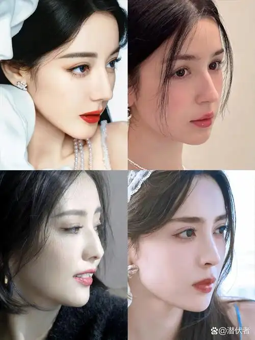 浓眉大眼,特别是鼻子,又高又挺 那么让我们瓜子脸女明星尖下巴明星