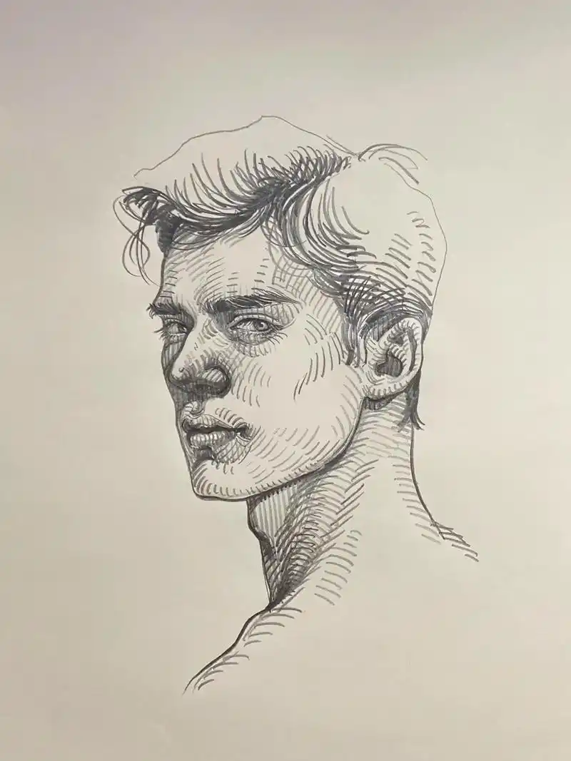 速写人物头像#速写 #速写人物 #画画 #艺术 - 抖音