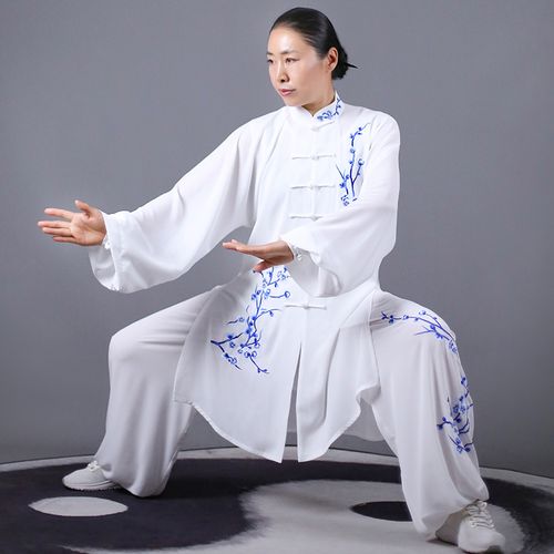 马蕾太极新款刺绣太极表演服男女同团队演出服中长太极服